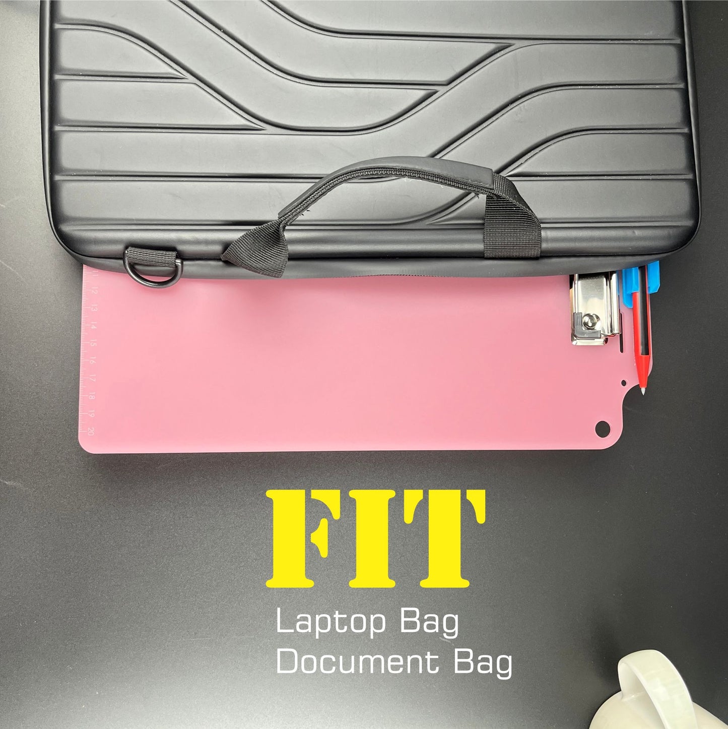 A4 Acrylic Clipboard with Pen Holder & Ruler