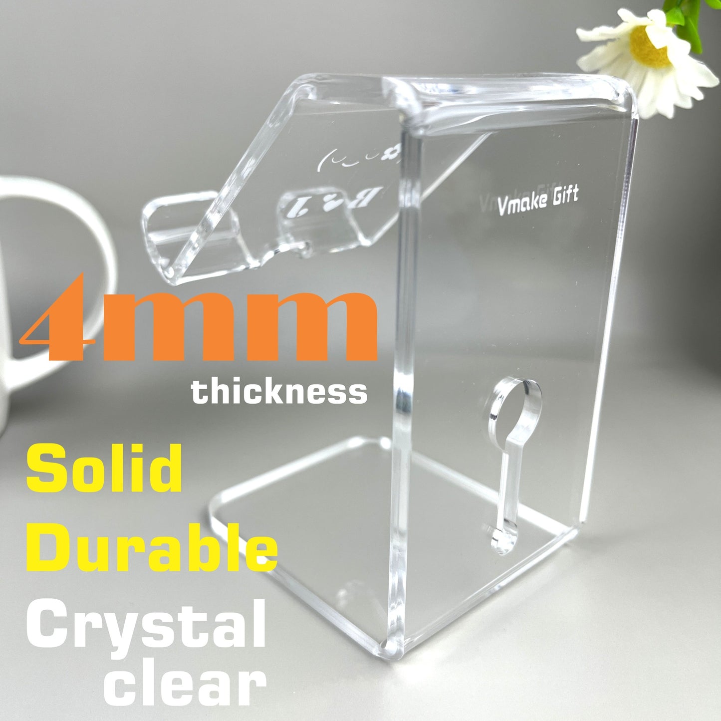 elevated phone stand holder 4mm 3mm acrylic custom engrave