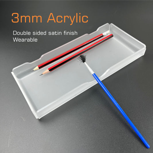 acrylic pencil holder pen tray with personalized engraving | Large size