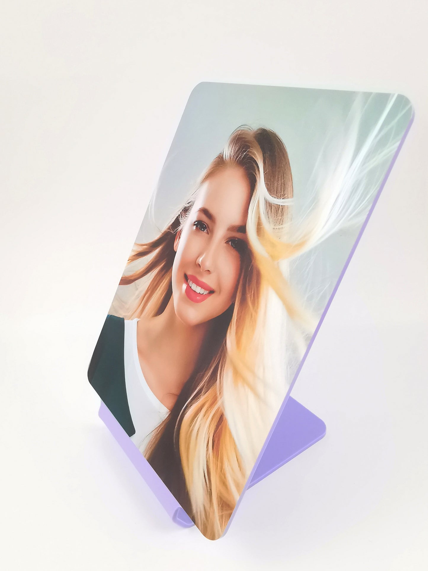frameless photo stand side view