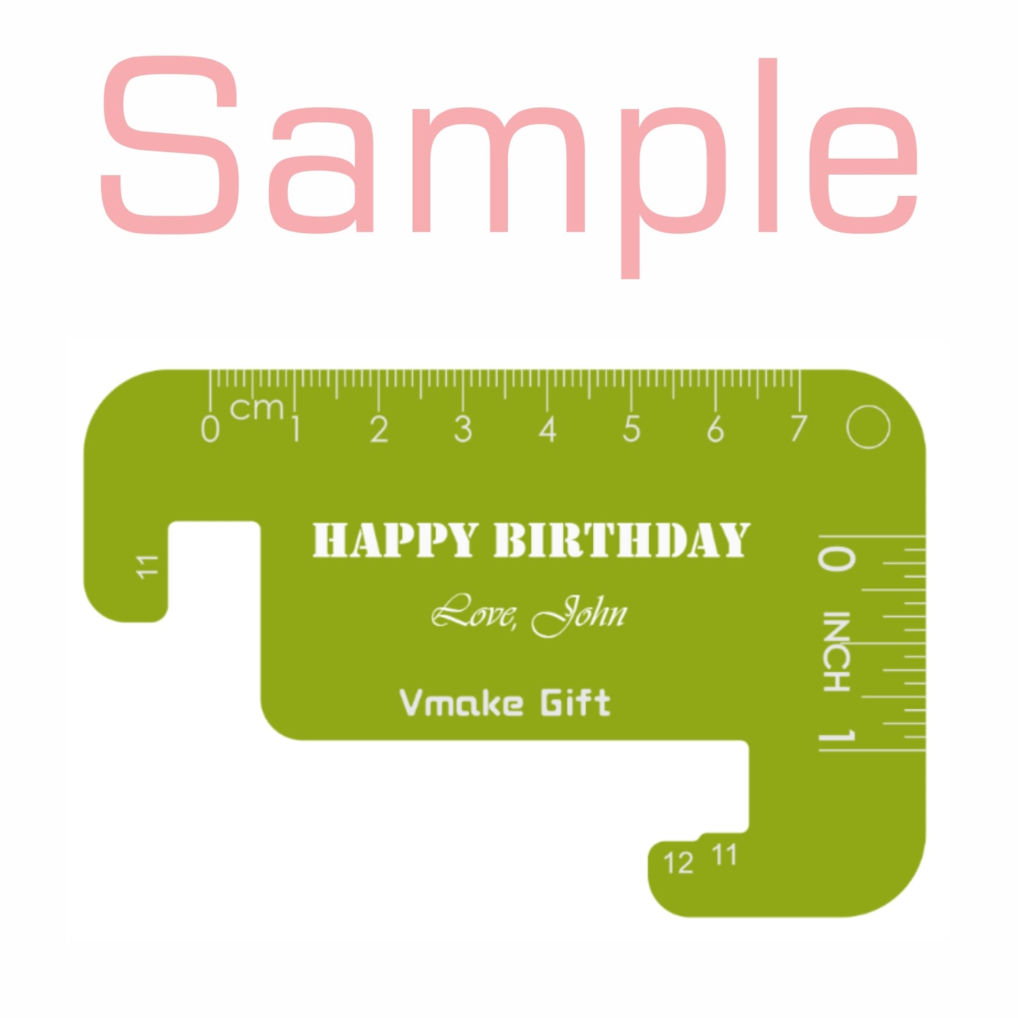 mobile cell phone stand holder tag, clear acrylic, mini ruler