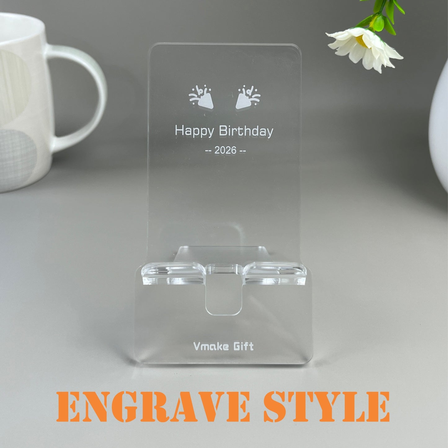 phone holders stand 4mm clear acrylic personalized engrave