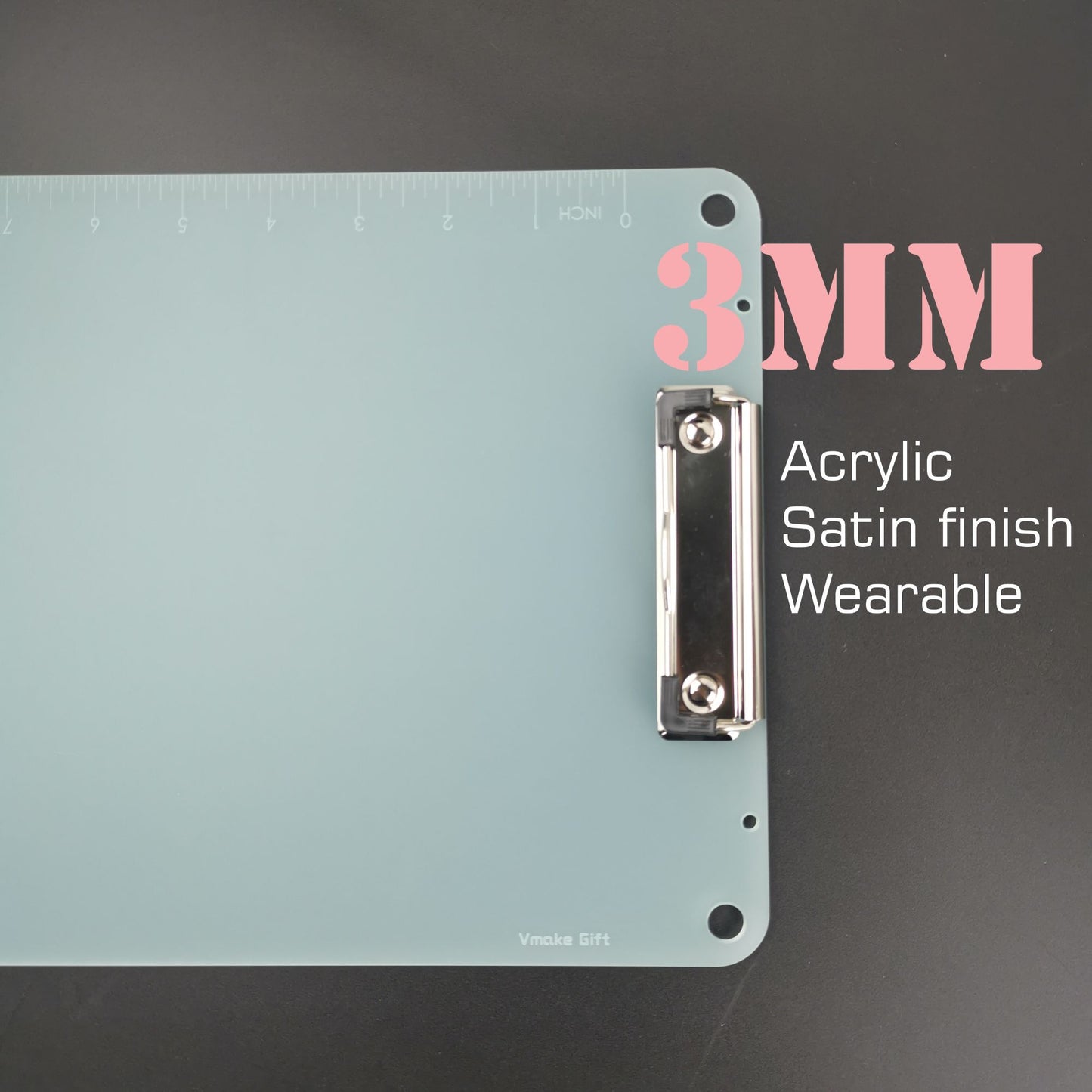 A4 acrylic clipboard, 3mm clear green and pink acrylic